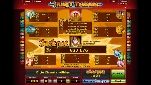 Игровой интерфейс King's Treasure 1