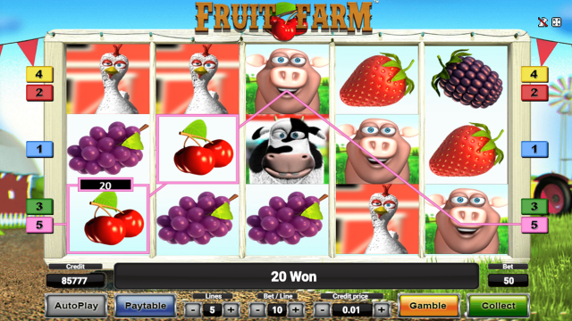 Характеристики слота Fruit Farm 20