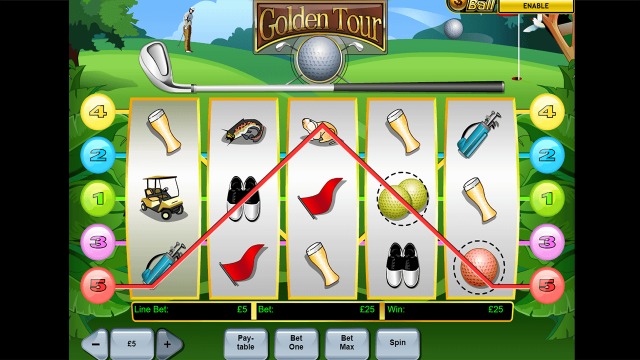 Игровой интерфейс Golden Tour 5