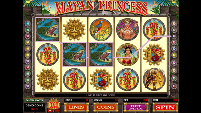 Характеристики слота Mayan Princess 9