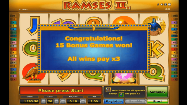 Игровой интерфейс Ramses II Deluxe 3