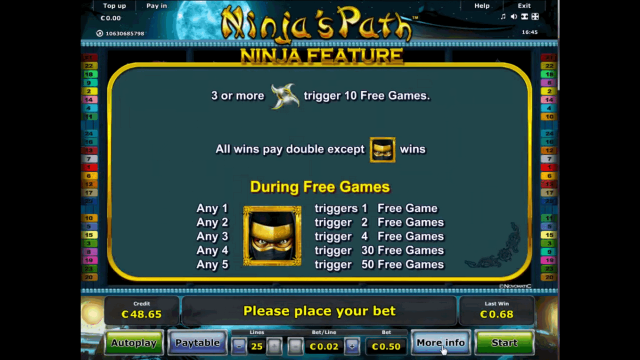 Игровой интерфейс Ninja's Path 9