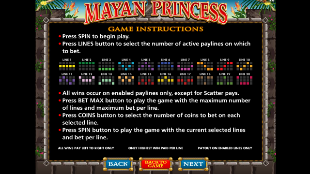 Игровой интерфейс Mayan Princess 3