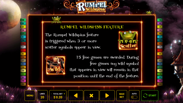 Игровой интерфейс Rumpel Wildspins 2