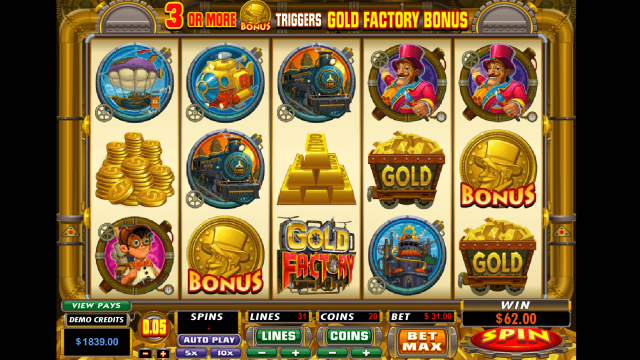 Характеристики слота Gold Factory 9