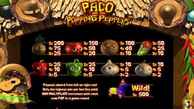 Игровой интерфейс Paco And Popping Peppers 5