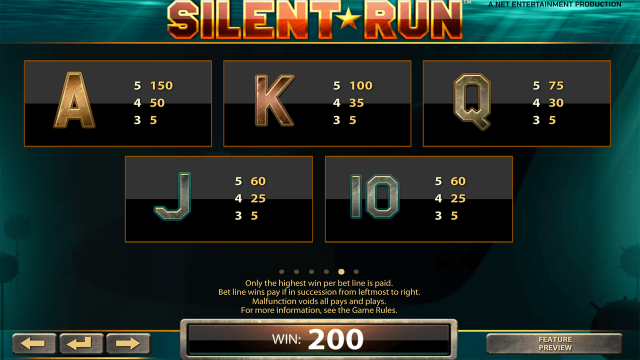 Бонусная игра Silent Run 9